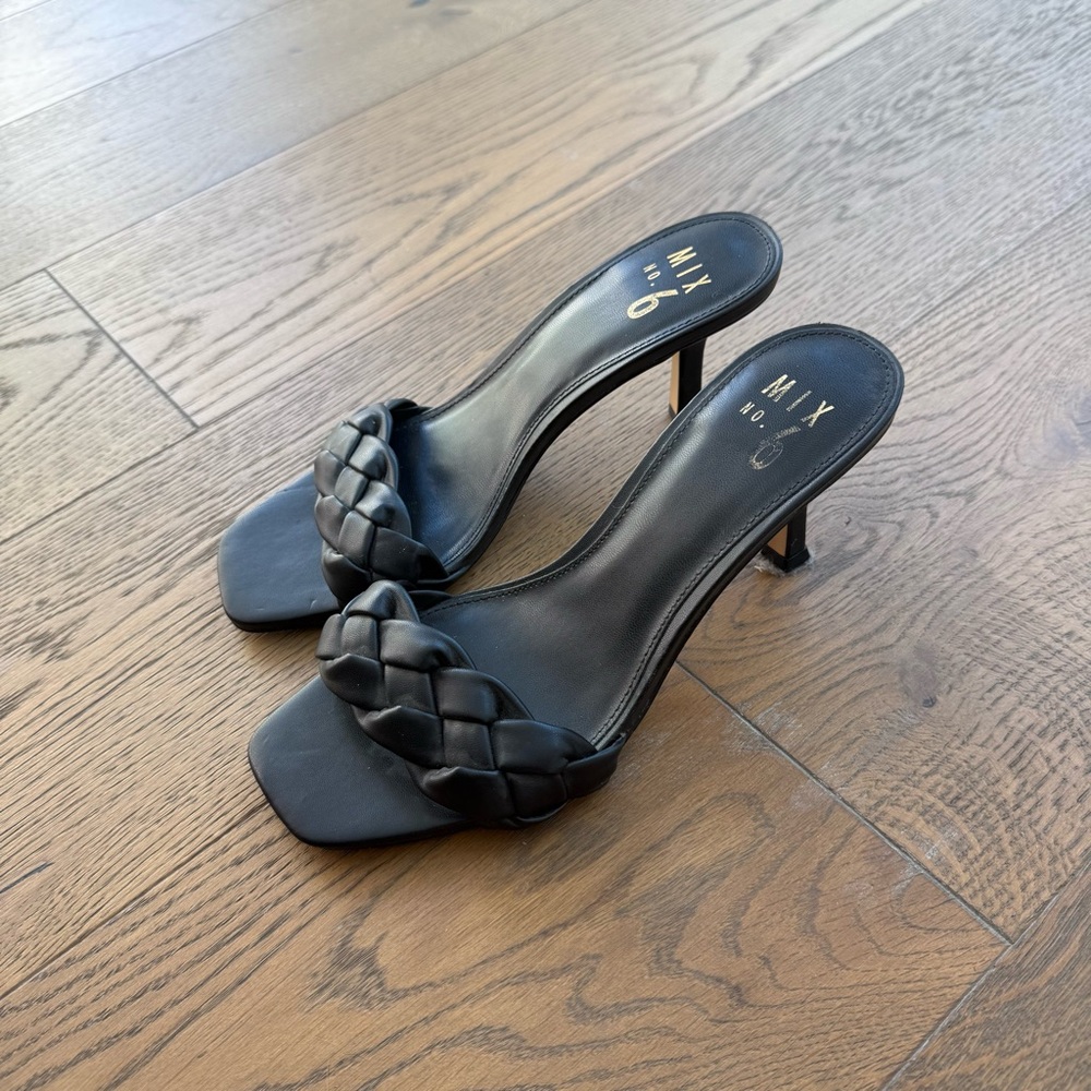 Mix No. 6 Black Braided Heels